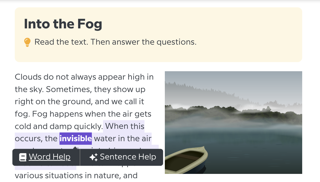 Reading Scaffolds Passage