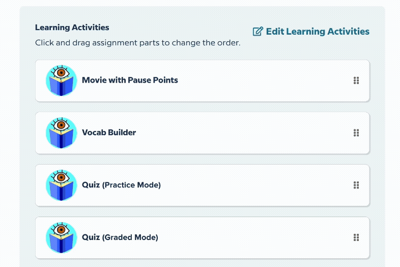 Assignment Builder - Reorder Activities.gif