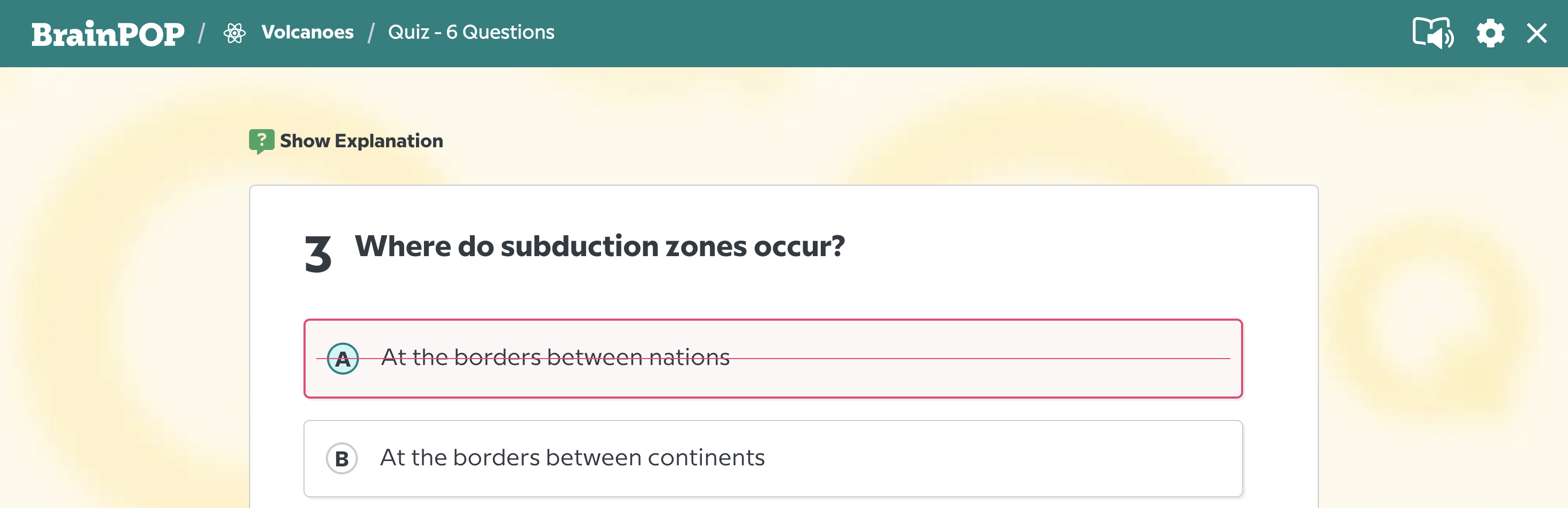 Explanation Example - Volcanoes (Live Mode without devices, after incorrect answer).png